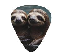 Guitar picks 12 pieces WZYWHJ Two cute water sloths Printing comfortable feel clear tone moderate thickness suitable for guitar and electric guitar