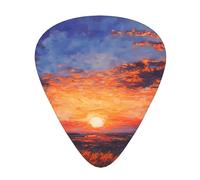 Guitar picks 12 pieces WZYWHJ Watch the fields and the sunset Printing comfortable feel clear tone moderate thickness suitable for guitar and electric guitar