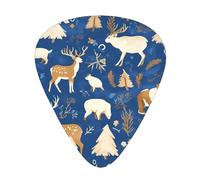 Guitar picks 12 pieces WZYWHJ wildlife hunting deer bear elk Picture comfortable feel clear tone moderate thickness suitable for guitar and electric guitar