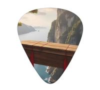 Guitar picks 12 pieces WZYWHJ Wooden coffin hanging from cliff Printing comfortable feel clear tone moderate thickness suitable for guitar and electric guitar