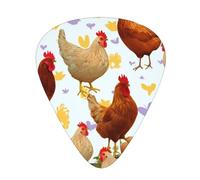 Guitar Picks 120 PCS, A Brood of Chickens Printed Funny Guitar Picks for Acoustic Guitar, Electric Guitar, Bass Guitar(0.46,0.71,0.96 mm)