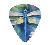 Guitar Picks 120 PCS, dragonfly painting Printed Funny Guitar Picks for Acoustic Guitar, Electric Guitar, Bass Guitar(0.46,0.71,0.96 mm)