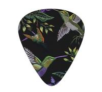 Guitar Picks 120 PCS, Flower Hummingbirds Embroidery Printed Funny Guitar Picks for Acoustic Guitar, Electric Guitar, Bass Guitar(0.46,0.71,0.96 mm)