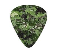 Guitar Picks 120 PCS, Green Army Digital Camouflage print Printed Funny Guitar Picks for Acoustic/Electric/Bass Guitar(0.46,0.71,0.96 mm)