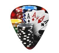 Guitar Picks 120 PCS, Poker Tournament Printed Funny Guitar Picks for Acoustic Guitar, Electric Guitar, Bass Guitar(0.46,0.71,0.96 mm)