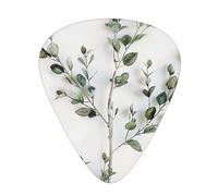Guitar Picks 216 PCS, White Natural Greenery Twig Printed Funny Guitar Picks for Acoustic/Electric/Bass Guitar(0.46,0.71,0.96 mm)