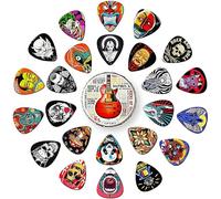 Guitar Picks 24 Pack 0.46 0.71 0.96 1.20 mm Thin, Medium, Heavy Picks with Tin Box,Bass Picks Variety Pack,Guitar Pick for Acoustic Guitar Electric Guitar Bass Ukulele (Set -3)