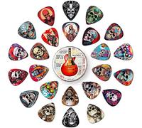 Guitar Picks, 24 Pack Guitar Pick Skull Design 0.46 0.71 0.96 1.20mm Thin, Medium, Heavy Guitar Pics,Guitar Pick Variety Pack,Guitar Picks for Acoustic Guitar Electric Guitar Bass (Set -7)