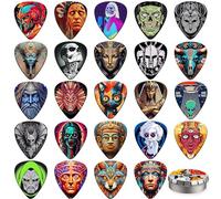 Guitar Picks 24 Pack Guitar Plectrums 0.46 0.71 0.96 1.2 Thin, Medium, Heavy Plectrums,Personalised Guitar Picks for Acoustic Guitar,Bass,Electric Guitar(Mix-7)