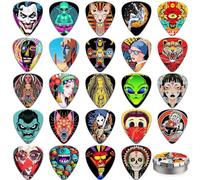 Guitar Picks,24 Pack Guitar Plectrums Thin, Medium, Heavy/Hard Picks with Tin Box,Personalised Plectrums for Acoustic,Bass,Electric Guitar Includes 0.46mm 0.71mm 0.96mm 1.2mm(Mix-5)