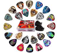 Guitar Picks,24 Pack Medium Guitar Pick Variety Pack,Guitar Picks for Acoustic Guitar Electric Guitar Bass 0.71 mm with Guitar Pick Holder (Mix -3, 4 Gauge（0.46~1.20mm）)
