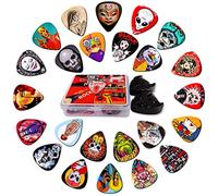 Guitar Picks,24 Pack Medium Guitar Pick Variety Pack,Guitar Picks for Acoustic Guitar Electric Guitar Bass 0.71 mm with Guitar Pick Holder (Mix -1, 4 Gauge（0.46~1.20mm）)