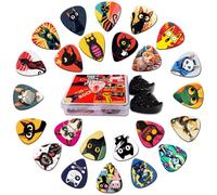 Guitar Picks,24 Pack Medium Guitar Plectrums with Cat Pattern,Guitar Picks for Acoustic Guitar Electric Guitar Bass 0.71 mm with Guitar Pick Holder (Cat, Medium (0.71mm))