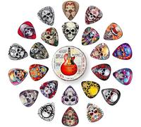 Guitar Picks, 24 Pack Skull Guitar Pick 0.46 0.71 0.96 1.20mm Thin, Medium, Heavy Guitar Pics,Guitar Pick Variety Pack,Guitar Picks for Acoustic Electric Guitars Bass (Set -8)