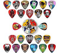 Guitar Picks 24 Pack - Thin, Medium, Heavy Plectrums - Personalised - Mix-3 (0.46mm, 0.71mm, 0.96mm, 1.2mm) - Acoustic & Electric Guitar, Bass