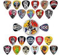Guitar Picks 24 Pcs,4 Thicknesses Guitar Plectrums with Storage Box(Mix-1)