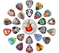 Guitar Picks, 24 Pcs Cool Guitar Pick Thin, Medium, Heavy Guitar Pics,Pick Guitars Variety Pack 0.46 0.71 0.96 1.20mm Thickness,Guitar Picks for Acoustic Guitars Electric Bass (Set -5)
