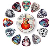 Guitar Picks, 24 Pieces 0.46 0.71 0.96 1.20mm Thin Medium Heavy Guitar Picks Skull Design Guitar Picks for Acoustic Guitar Electric Guitar Bass Ukulele (Mix-8)