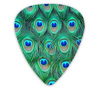 Guitar Picks 3D Peacock Feather Ukulele Picks 12 Pieces Including 0.46 mm 0.71 mm 0.96 mm