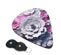 Guitar Picks 6 Pack 3D Flower Print Personalized Guitar Picks with Organizer Storage Box Guitar Plectrum Guitar Accessories for Bass Electric Ukulele Guitar Players