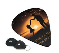 Guitar Picks 6 Pack A man holds up a child with his hands Print Personalized Guitar Picks with Organizer Storage Box Guitar Plectrum Guitar Accessories for Bass Electric Ukulele Guitar Players