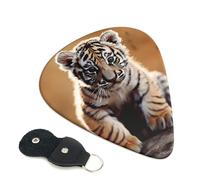 Guitar Picks 6 Pack A tiger cub Print Personalized Guitar Picks with Organizer Storage Box Guitar Plectrum Guitar Accessories for Bass Electric Ukulele Guitar Players