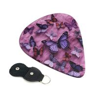 Guitar Picks 6 Pack All butterflies are on purple background Print Personalized Guitar Picks with Organizer Storage Box Guitar Plectrum Guitar Accessories for Bass Electric Ukulele Guitar Players