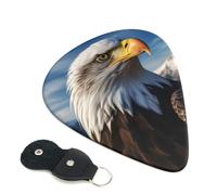 Guitar Picks 6 Pack American Bald Eagle Print Personalized Guitar Picks with Organizer Storage Box Guitar Plectrum Guitar Accessories for Bass Electric Ukulele Guitar Players