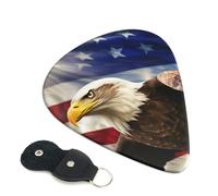 Guitar Picks 6 Pack American USA Flag Eagle Art Print Personalized Guitar Picks with Organizer Storage Box Guitar Plectrum Guitar Accessories for Bass Electric Ukulele Guitar Players
