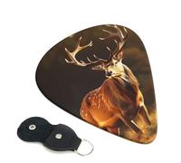 Guitar Picks 6 Pack Animal Deer Print Personalized Guitar Picks with Organizer Storage Box Guitar Plectrum Guitar Accessories for Bass Electric Ukulele Guitar Players