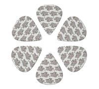 Guitar Picks 6 Pack animal rhino Print Guitar Pick Holder Personalized Guitar Picks for Acoustic Guitars Violin Ukulele Bass