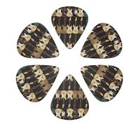 Guitar Picks 6 Pack Art Guitar Pattern Print Guitar Pick Holder Personalized Guitar Picks for Acoustic Guitars Violin Ukulele Bass