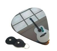 Guitar Picks 6 Pack Art Guitar Pattern Print Personalized Guitar Picks with Organizer Storage Box Guitar Plectrum Guitar Accessories for Bass Electric Ukulele Guitar Players