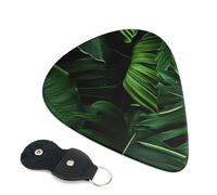 Guitar Picks 6 Pack Banana Leaf Green Print Personalized Guitar Picks with Organizer Storage Box Guitar Plectrum Guitar Accessories for Bass Electric Ukulele Guitar Players