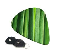 Guitar Picks 6 Pack Banana Leaf Green Print Personalized Guitar Picks with Organizer Storage Box Guitar Plectrum Guitar Accessories for Bass Electric Ukulele Guitar Players