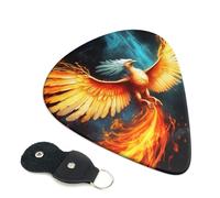 Guitar Picks 6 Pack Beautiful phoenix Print Personalized Guitar Picks with Organizer Storage Box Guitar Plectrum Guitar Accessories for Bass Electric Ukulele Guitar Players