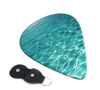 Guitar Picks 6 Pack Blue Aqua Pool Water Print Personalized Guitar Picks with Organizer Storage Box Guitar Plectrum Guitar Accessories for Bass Electric Ukulele Guitar Players