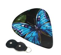 Guitar Picks 6 Pack Blue butterfly Print Personalized Guitar Picks with Organizer Storage Box Guitar Plectrum Guitar Accessories for Bass Electric Ukulele Guitar Players