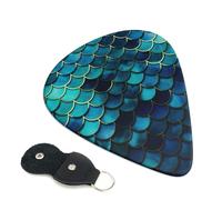 Guitar Picks 6 Pack Blue fish scale pattern Print Personalized Guitar Picks with Organizer Storage Box Guitar Plectrum Guitar Accessories for Bass Electric Ukulele Guitar Players