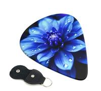Guitar Picks 6 Pack Blue Flower Print Personalized Guitar Picks with Organizer Storage Box Guitar Plectrum Guitar Accessories for Bass Electric Ukulele Guitar Players
