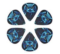 Guitar Picks 6 Pack Blue Owl Print Guitar Pick Holder Personalized Guitar Picks for Acoustic Guitars Violin Ukulele Bass