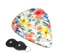 Guitar Picks 6 Pack Bright floral watercolor Print Personalized Guitar Picks with Organizer Storage Box Guitar Plectrum Guitar Accessories for Bass Electric Ukulele Guitar Players