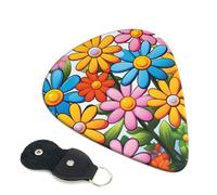 Guitar Picks 6 Pack Cartoon cute flowers Print Personalized Guitar Picks with Organizer Storage Box Guitar Plectrum Guitar Accessories for Bass Electric Ukulele Guitar Players