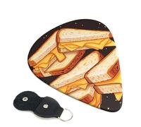 Guitar Picks 6 Pack Cheese Sandwiches Print Personalized Guitar Picks with Organizer Storage Box Guitar Plectrum Guitar Accessories for Bass Electric Ukulele Guitar Players
