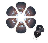 Guitar Picks 6 Pack Christmas Print Guitar Pick Holder Personalized Guitar Picks for Acoustic Guitars Violin Ukulele Bass