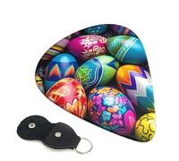 Guitar Picks 6 Pack Color Easter Eggs Print Guitar Pick Holder Personalized Guitar Picks for Acoustic Guitars Violin Ukulele Bass