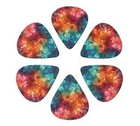 Guitar Picks 6 Pack Color Fusion Print Guitar Pick Holder Personalized Guitar Picks for Acoustic Guitars Violin Ukulele Bass