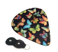 Guitar Picks 6 Pack Colorful butterfly pattern Print Personalized Guitar Picks with Organizer Storage Box Guitar Plectrum Guitar Accessories for Bass Electric Ukulele Guitar Players