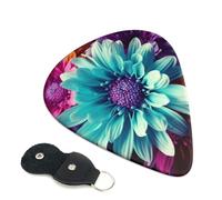 Guitar Picks 6 Pack Colorful Flower Print Personalized Guitar Picks with Organizer Storage Box Guitar Plectrum Guitar Accessories for Bass Electric Ukulele Guitar Players