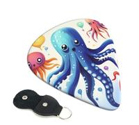 Guitar Picks 6 Pack Colorful Squid Octopus Print Personalized Guitar Picks with Organizer Storage Box Guitar Plectrum Guitar Accessories for Bass Electric Ukulele Guitar Players